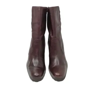 Steve Madden Vintage Brown Leather Heeled Booties Sz 7.5M thumbnail 2