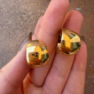 Target Vtg chunky Gold plated hoop earrings with a retro vibe #retro #timeless #basics thumbnail 2