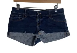 Abercrombie & Fitch Women's Dark Wash Denim Cutoff Micro Shorts Size 4/27 Y2k thumbnail 1