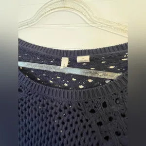 Anthropologie Moth Fisherman Knit Navy Blue Beach Sweater thumbnail 3