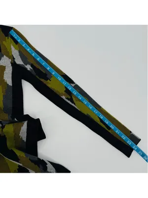 Revolve Torn by Ronny Kobo Long Sleeve Dress S Green Black Camo thumbnail 9