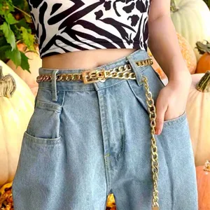 Stylish Chain Belt Casual‎ Golden Plated Metal Waist Chain Adjustable One Size thumbnail 10