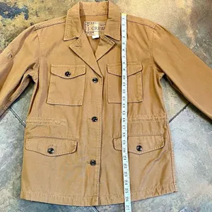 J. Crew Brigadier Utility Jacket Coat Khaki Military Cinch Waist Size Small thumbnail 5