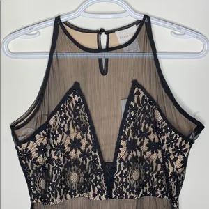 Foxiedox Tristan Lace & Chiffon black maxi dress size L thumbnail 7
