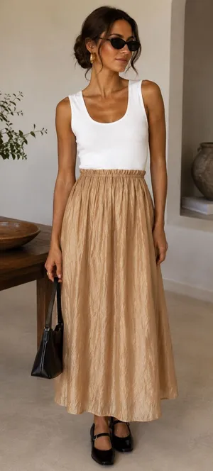 J Crew Crinkle Maxi skirt size small thumbnail 1
