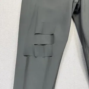 Alo Yoga High Waist Ripped Warrior‎ Leggings Anthracite Grey Small Distressed thumbnail 3