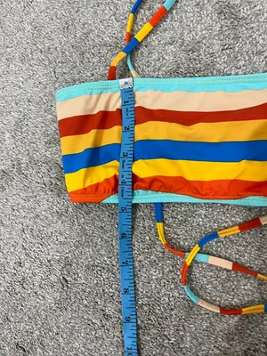 New The Bikini Lab Small Striped Bandeau Bikini Top NWT thumbnail 5