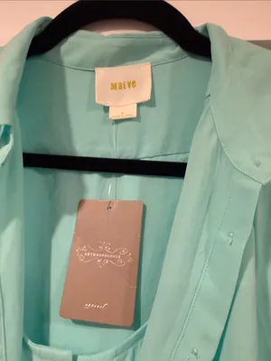Maeve from anthropologie Sleeveless‎ Button-Down Blouse in Aqua sm nwt thumbnail 2