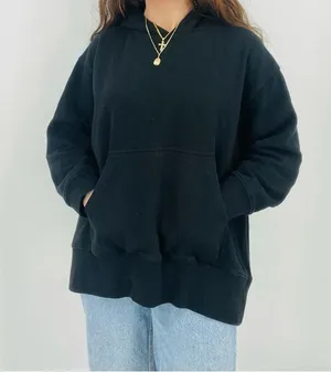 urban outfitters classic black oversized hoodie sweatshirt front pockets size s thumbnail 4