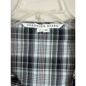 Veronica Beard Plaid Ruffle Blouse Womens 6 Butto Down thumbnail 9