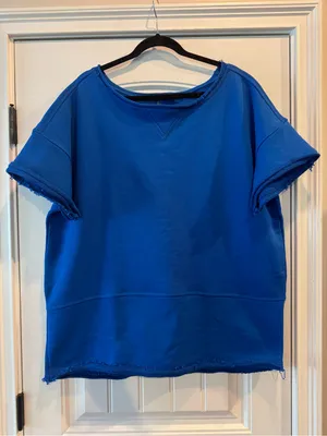 Free People Cruise Sweatshirt Tee in Stellar Blue NWOT $98 Retail thumbnail 4