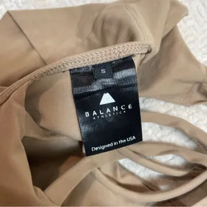 Balance Athletica Define Tan Longline Strappy Sports Bra size small‎ thumbnail 3