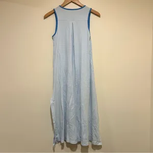 LAKE Pima Cotton Blue Striped Nightgown in White & Blue Size XS thumbnail 5