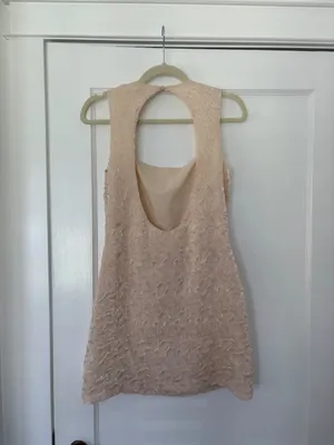 For Love & Lemons cream organza open back mini dress thumbnail 5