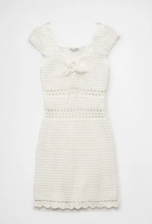 Outfitters Crochet White Mini Dress thumbnail 4