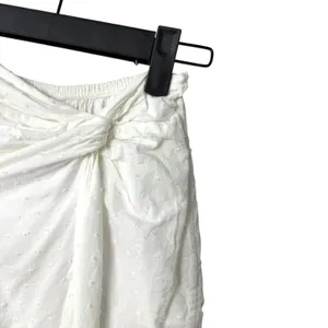 Peixoto Revolve Valentina White Swiss Dot Tiered High Slit Maxi Skirt Small thumbnail 6