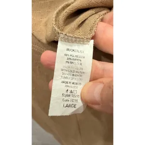 Bucket List Women Jumpsuit Large Tan Relaxed V-Neck Pocket Knit R5211 thumbnail 6