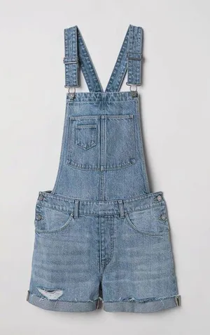 H&M Distressed overalls Shorts thumbnail 1