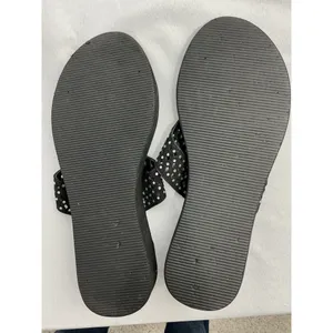 Womans Platform Sandals 10 Thong Style Rhinestone Band Black thumbnail 7