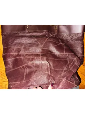 Yih Jou 605 Brown Genuine Leather Textured Large Tote Bag thumbnail 5