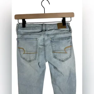 American Eagle Next Level Stretch Skinny‎ Jeans Size 00 Regular Light Wash Denim thumbnail 5
