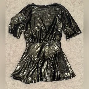 NEW Free People Manuka Sequin Sliver Minidress Sz M thumbnail 5