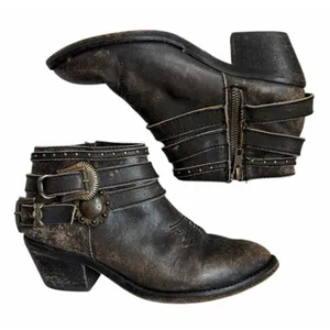 Circle G Distressed Leather Zip Ankle Western Boots Style P5101 Women's Size 7.5 thumbnail 7