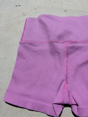 Aerie High-Waist Ribbed Pink Women’s Shorts small thumbnail 8