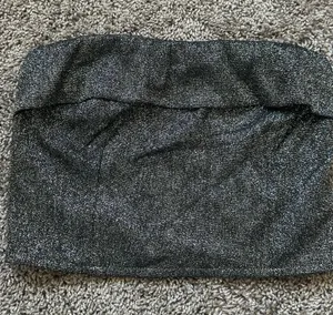 Metallic Black Sparkle Tube Top - Women's Mini thumbnail 1