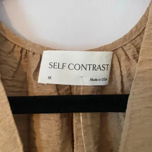 NWT Self Contrast Anthropologie Tan Brown Long Sleeve Tunic Blouse size Medium thumbnail 3