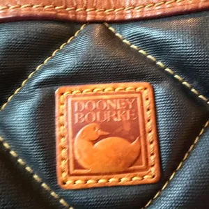 Dooney & Bourke Black Quilted Nylon Hobo Shoulder Bag Leather Tassels Y2K thumbnail 3