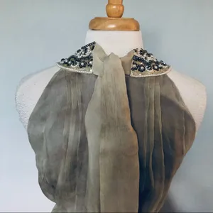 Alice + Olivia Gray Tan Silk Tie Dye Party Cocktail Dress Size S thumbnail 6