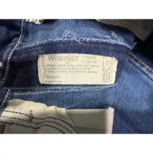 Vintage Wrangler High Rise Straight Leg Jeans Blue USA Made 12NBPRB 7/8 x 36 thumbnail 2