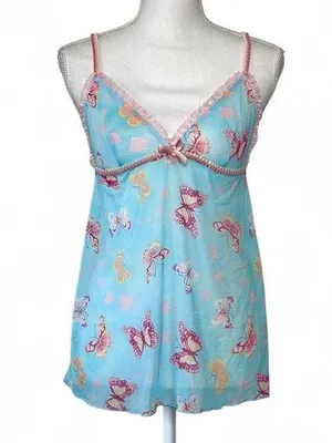 Y2K Victoria’s Secret Mesh Babydoll Top thumbnail 1