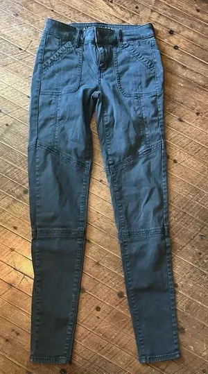 American Eagle patchwork gray skinny utility size 0 jegging pants thumbnail 1