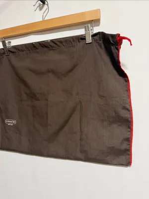 Coach Large Brown Drawstring Handbag Dust Bag Cover Red Trim‎ thumbnail 4