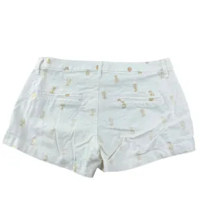 Gold Pineapple‎ Linen Blend Shorts Coastal Vacation Resort Women 4 Preppy Beachy thumbnail 3