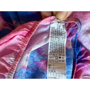 Forever 21 Tie Dye Strapless Romper Cover Up Pink Blue Rayon Size Large thumbnail 8