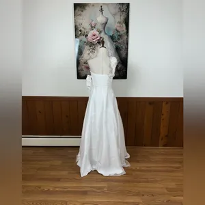 Elegant New Fiesta Organza White One-Shoulder Wedding Gown! thumbnail 5