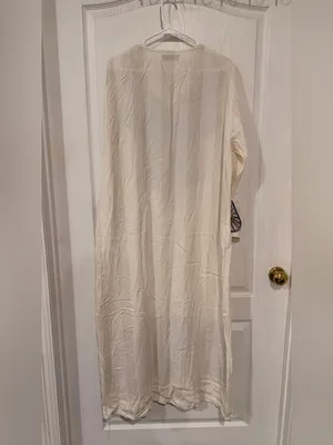 AB Classic Inidan Cream Maxi Dress with Blue and Gold Embroidery thumbnail 13