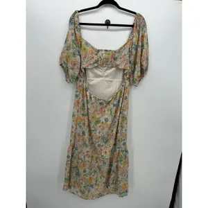19‎ Cooper Floral Milkmaid Midi Dress Sz XL Puff Sleeve Cottagecore Romantic thumbnail 2