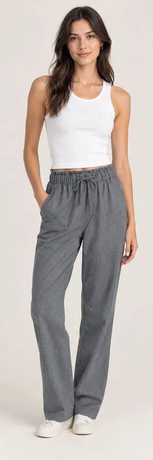 Abercrombie & Fitch Paperbag Waist Drawstring Straight Leg Pants size XS thumbnail 1