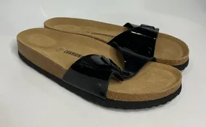 Cushionare Luca vegan patent leather slip on sandals cork Footbed Women's 11‎ thumbnail 1