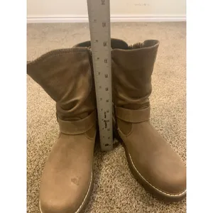 Mingle Mid-Calf Boots Womens 8.5W Taupe Good Slouchy Knit Trim Lug Sole thumbnail 2