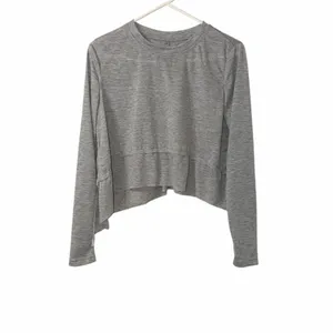 Velvet Vault Gray Pullover Lightweight Crop Top(Size Small) Gray thumbnail 7