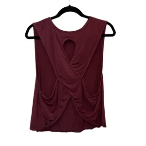 BUFFBUNNY Twist Back Tank Top Medium‎ Burgundy Athleisure Workout Gym Activewear thumbnail 2