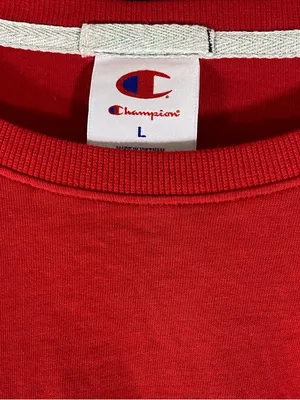 Champion Cropped Tee L Red Logo Graphic Athletic Short Sleeve Shirt thumbnail 8