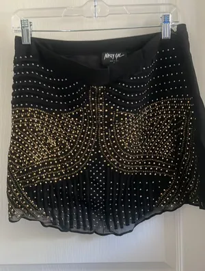 Black beaded mini skirt nasty gal thumbnail 1