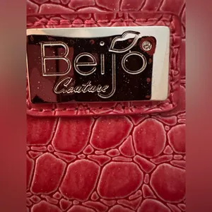 Beijo Pink Patent Leather Crocodile-Embossed Purse Crossbody thumbnail 3