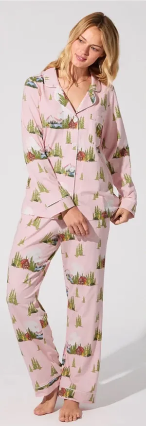 BedHead Pine Lake Classic Long Sleeve Jersey Pajama Set Cabincore Cabin thumbnail 1